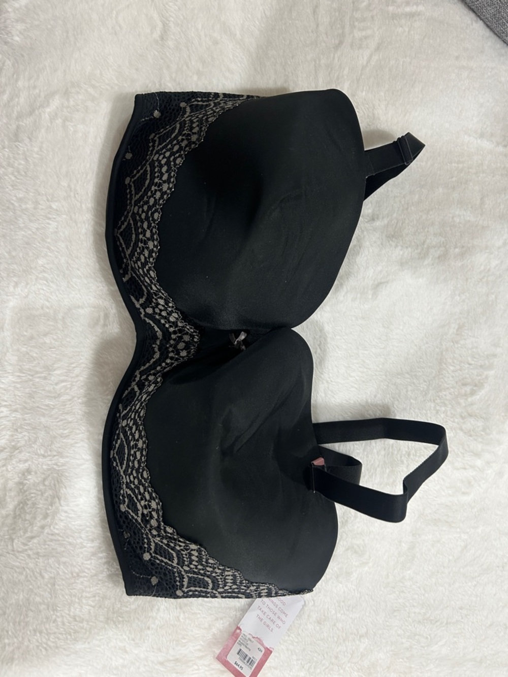 Cacique Black Smooth Lace-Trim T-Shirt Bra